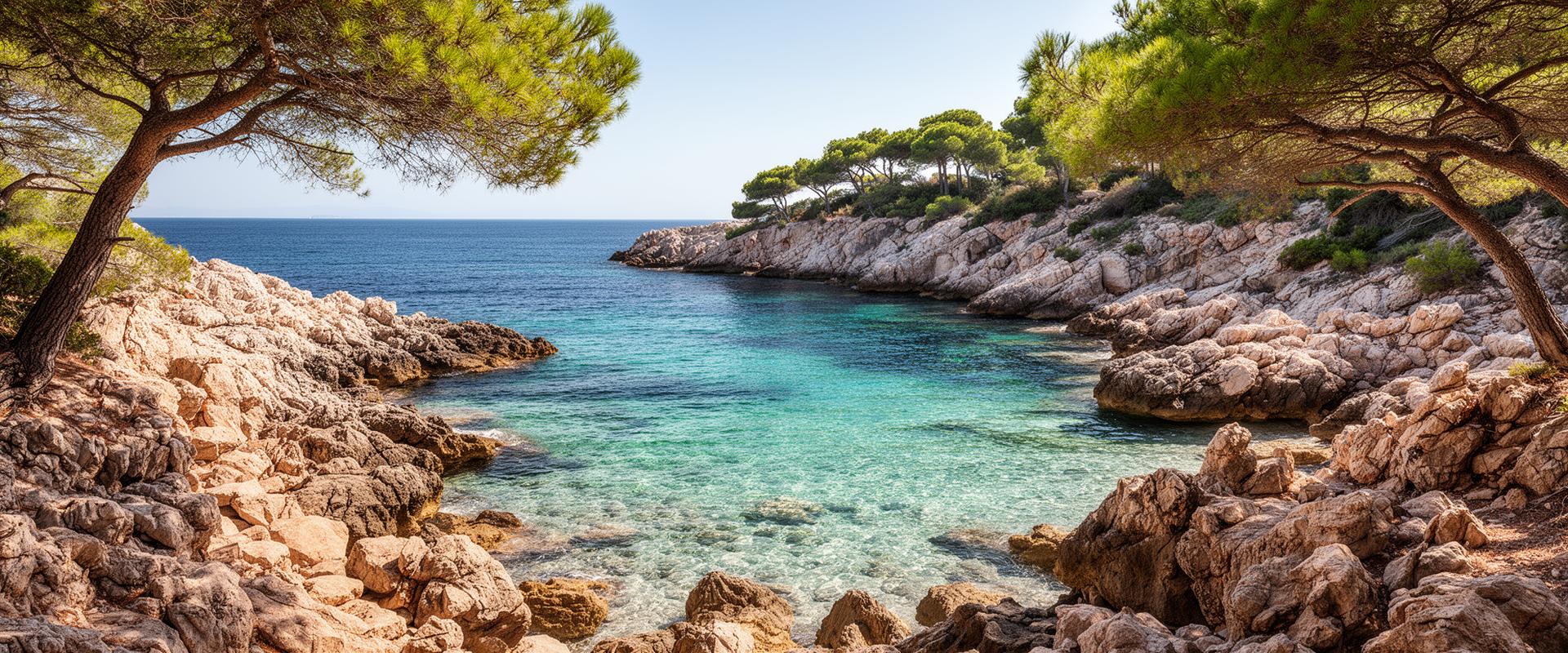 Rocky turquoise cove at Plage de l'Escalet, Ramatuelle