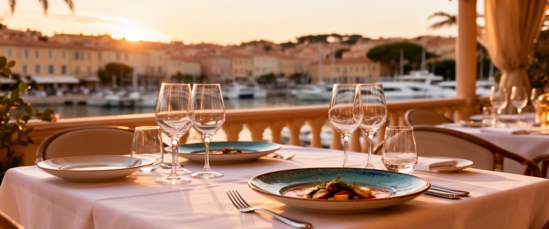 Chic Saint-Tropez restaurant terrace atmosphere